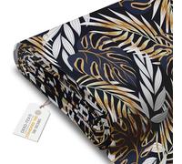 DreamRoots Tela impermeable por metros 600D 220g/m - Tela para tapizar sillas, cojines, sofas - Lona impermeable exterior 160 cm ancho Golden Leaves metro lineal