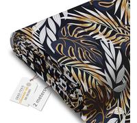 DreamRoots Tela impermeable por metros 600D 220g/m - Tela para tapizar sillas, cojines, sofas - Lona impermeable exterior 160 cm ancho Golden Leaves 2M
