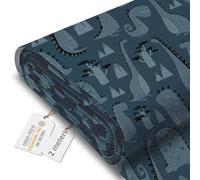 DreamRoots Tela impermeable por metros 600D 220g/m - Tela para tapizar sillas, cojines, sofas - Lona impermeable exterior 160 cm ancho - Tela para toldos exterior Dark Cartoon Style Dinosaur 2M