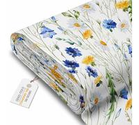 DreamRoots Tela impermeable por metros 600D 220g/m - Tela para tapizar sillas, cojines, sofas - Lona impermeable exterior 160 cm ancho Country Meadow metro lineal