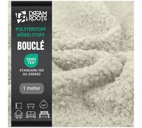 DreamRoots Tela para tapizar por metro - Bouclé resistente y suave, 100% poliéster, 315 g/m², Martindale 80.000+, ideal para sofás, sillas, cojines y proyectos de bricolaje Crema 1M