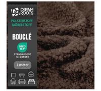 DreamRoots Tela para tapizar por metro - Bouclé resistente y suave, 100% poliéster, 315 g/m², Martindale 80.000+, ideal para sofás, sillas, cojines y proyectos de bricolaje Marrón oscuro 1M