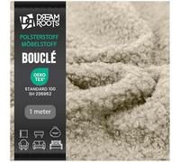 DreamRoots Tela para tapizar por metro - Bouclé resistente y suave, 100% poliéster, 315 g/m², Martindale 80.000+, ideal para sofás, sillas, cojines y proyectos de bricolaje Marfil 1M