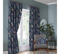 Dreams and Drapes Caberne - Par de Cortinas Plisadas con alzapaños (229 x 183 cm), Color Azul Marino