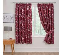 Dreams and Drapes Design - Par de Cortinas Plisadas con alzapaños - 168 x 183 cm, Color Ciruela