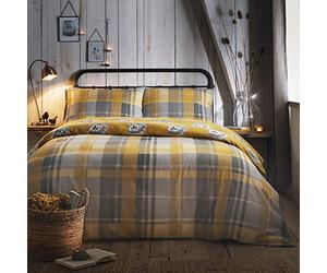 Dreams & Drapes Colville - Juego de Funda de edredón 100% Cepillado, algodón, Color Ocre, tamaño King