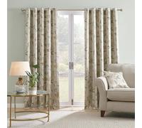 Dreams & Drapes - Cortinas Florales Naturales de 117 x 137 cm, 2 Paneles, Cortinas con Ojales de Flores Naturales para Dormitorio y Sala de Estar, Cortinas Vintage Tradicionales con Flores Blancas