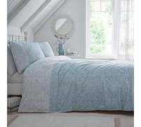 Dreams & Drapes - Funda de edredón de Cachemira Azul Claro, tamaño Individual (140 x 200 cm), diseño Reversible, Funda de edredón Persa Inspirada en Azul Cielo, Ropa de Cama Azul Claro con Estampado