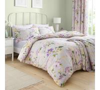 Dreams & Drapes - Funda nórdica Heritage Florette - Tamaño King (230 x 220 cm) - 2 Fundas de Almohada - Polialgodón de Primera Calidad - Funda de edredón Floral en Morado Lila - Ropa de Cama Morada