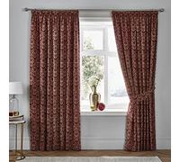 Dreams & Drapes Hawthorne - Par de Cortinas Plisadas con alzapaños (168 x 183 cm), Color borgoña