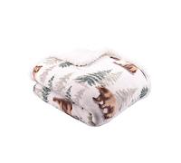 Dreams & Drapes Lodge Bear Walks - Colcha de Forro Polar, 150 x 200 cm, Color Natural