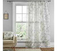 Dreams & Drapes Tiverton - Cortina de Gasa con Ranura Superior, 140 x 137 cm, Color Verde