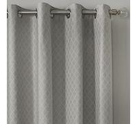 Dreams & Drapes Woven - Croma - Par de Cortinas Jacquard con Ojales, 168 x 183 cm, Color Plateado