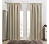 Dreamscene Juego de 2 Cortinas Plisadas con Forma de lápiz, Cortinas térmicas para Ventana, Cortinas Opacas con Forma de Anillo, Color Beige Crema, caída de 46 x 54 Pulgadas