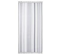 Dreamscene Toalla de natación a Rayas con Borde de borlas, Piscina, natación, Adultos, niños, Cuerda, Vacaciones, Viajes, Camping, baño, 71 x 152 cm, Gris carbón