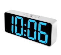 DreamSky - Reloj despertador digital grande de 8,9 pulgadas con puerto de carga USB, regulador totalmente ajustable, batería de respaldo, 12/24 horas, función de repetición