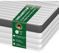 DREAMSTAR Colchón ortopédico de muelles ensacados de 7 Zonas, 21 cm de Alto, Certificado Öko-Tex, Grado de dureza 4 (H4), 80 x 200 cm