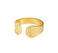 Dreamtimes Anillos de Loto para Mujer Oro Acero Inoxidable Flor del Paraíso Ajustable Joyería Vintage Anillo de Buda Yoga Anillo de Boda Joyería Espiritual Regalo (Oro)