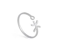 Dreamtimes Anillos del zodiaco de acero inoxidable para mujer 12 signos del zodiaco anillo abierto Aries León Virgo Gemelos Báscula Piscis Escorpión regalo de cumpleaños