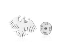 Dreamtimes Broche con el águila de Siria nueva bandera para mujer y hombre águila vintage de Saladino broche de acero inoxidable joyería étnica de herencia árabe siria (Plata)
