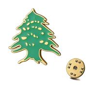 Dreamtimes Broche de cedro del Líbano para mujeres y hombres, de acero inoxidable, diseño del árbol de la vida eterno, símbolo de fuerza y resistencia, insignia para chaqueta, abrigo, bufanda, bolsa