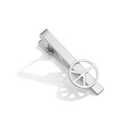 Dreamtimes Broche de corbata con símbolo de paz para hombre, de acero inoxidable, elegante, regalo de paz para él, M, acero inoxidable, No es una piedra preciosa