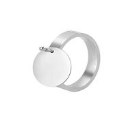 Dreamtimes Charm Rings dedo Anillos lindos con medalla redonda Charms para mujer Tree of Life Anillos colgantes para dedos Moon Charm Ring con colgante Charm Jewelry Gift (medalla redonda, 17MM)