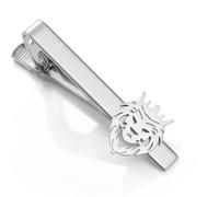 Dreamtimes Clip de corbata de corona del Rey León para hombre, cierre de corbata de acero inoxidable, elegante accesorio de corbata para hombre, para bodas, negocios, eventos formales, regalo elegante