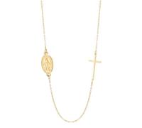 Dreamtimes Collar con cruz y colgante de la Virgen María, collares para mujer, joyería católica, Virgen de Guadalupe, fe religiosa, regalo de bautizo, medium, Acero inoxidable, No es una piedra