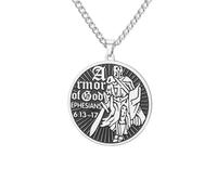 Dreamtimes Collar de caballeros templarios de acero inoxidable para hombres y mujeres, colgante de cruz cruzada con cadena, joyería religiosa simbólica, collar de cruz templaria medieval (Plata)