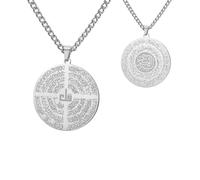 Dreamtimes Collar islámico Ayatul Kursi para mujeres y hombres musulmanes Colgante del Corán Allah Joyas Allah Ayatul Kursi Collar con caligrafía árabe Islam Regalos para el Eid y el Ramadán (Plata)
