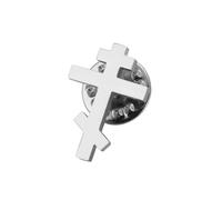 Dreamtimes Cruz ortodoxa antigua Broche Joyería religiosa de acero inoxidable para hombres y mujeres Símbolo de fe cristiana Broche de solapa esmaltado vintage (Plata)