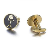 Dreamtimes Gemelos con calavera de roca Gemelos con lenguaje de signos Camisa de Halloween de acero inoxidable Joyería para hombre