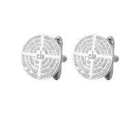 Dreamtimes Gemelos islámicos con el Ayatul Kursi para hombre: Corán, Alá, joyas de Alá, gemelos con caligrafía árabe del Ayatul Kursi para hombre, Islam, Eid, Ramad (Plata-2)