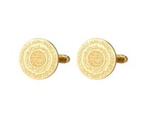 Dreamtimes Gemelos islámicos con el Ayatul Kursi para hombre: Corán, Alá, joyas de Alá, gemelos con caligrafía árabe del Ayatul Kursi para hombre, Islam, Eid, Ramad (Oro-1)