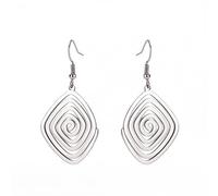Dreamtimes Geometric Spiral Earrings Braided Wrap Style Pendientes exagerados de acero inoxidable para mujer Regalo de bisutería para esposa Novia