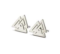 Dreamtimes Pendientes celtas vikingos para hombres joyería irlandesa para mujer de acero inoxidable símbolo de Valknut nórdico vintage amuleto joyería regalo para mujeres niñas (plata)