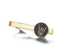 Dreamtimes Pin para corbata con calavera de roca Pin para corbata de Halloween Pin para corbata con figura en lenguaje de signos para hombre