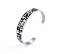 Dreamtimes Pulsera celta vikinga para hombre con terapia magnética brazalete irlandés joyería irlandesa para mujer brazalete de acero inoxidable símbolo vintage amuleto nórdico (Nudos celtas)