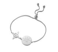 Dreamtimes Pulsera con nudo de bruja y pentagrama tetragrammaton Pulsera ajustable de acero inoxidable con nudo de bruja para mujer Joyería inspirada en el ocultismo y la espiritualidad (Plata)