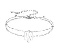 Dreamtimes Pulsera de símbolo ucraniano para mujer, pulsera de Ucrania, regalo inspirado en el tridente ucraniano, joyería de recuerdo ucraniano, Medio, Acero inoxidable, Sin piedra preciosa