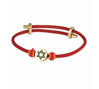 Dreamtimes Pulsera náutica de estrella de David hecha a mano con colgante de hexagrama de acero inoxidable judío de estrella de David, joyería de protección de la suerte para mujeres y hombres, Medium