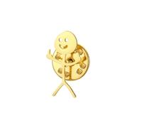 Dreamtimes Smiley Face Figurilla Lenguaje de Señas Broche Pins para Mujeres Hombres Acero Inoxidable Dedo Stickman Trend Couple Broche Pin Punky y Peculiar Broche Pin, M, Sin piedra