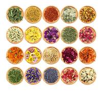 Dreamtop 20 Tipos Natural de Flores Secas y Hierbas Pétalos y Capullos De Flores Naturales para Vela de Baño de Aromaterapia, Jabón, Resina, Flores Secas Decoración Manualidades