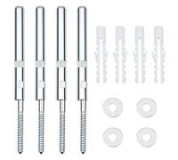 Dreamtop 4 Juegos Soporte Estanteria Ocultos con Washer, Escuadras para Estantes Invisible de Servicio, Soporte para Baldas de Madera, Aceros Inoxidables Plata Color (12x120mm)