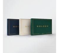 Dreamus Álbum - BTS JUNGKOOK GOLDEN 1er solo, juego de 3 versiones (álbum + regalo de tienda), libro de fotos de 64 piezas, 2 postales, póster plegado, 2 tarjetas fotográficas, 2 calcomanías de
