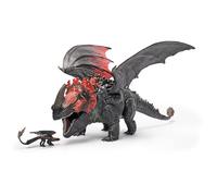 DreamWorks, Dragons, How to Train Your Dragon, Universo de Berk, Red Death: Ataque a mordiscos, Juguete de dragón de 28 cm con Figura de Chimuelo para niños a Partir de 4 años