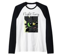 DreamWorks Dragons Night Fury Toothless Butterfly Camiseta Manga Raglan