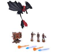 Dreamworks Dragons - Pack Batallas Abrasadoras: Figura Desdentao Trial of Flame con Cañón Explosivo y Figuras Vikingas de Cómo Entrenar a tu Dragón - Juguetes Niños 4 Años + - Regalo Niño 4 Años +