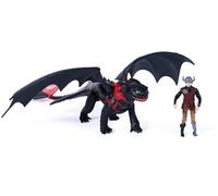 DreamWorks Dragons - Pack Figura Dragón y Vikingo: Desdentao y HIPO de Cómo Entrenar a Tu Dragón, Diseño Exclusivo Trial of Flame - Figuras de Acción Articuladas - Juguetes Niños 4 Años +